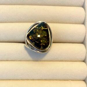 Unique Amber Ring from Sweden Size 9ish